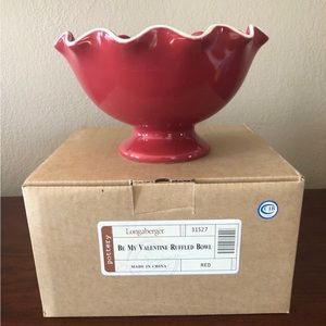 New Longaberger Be My Valentine Ruffled Bowl
